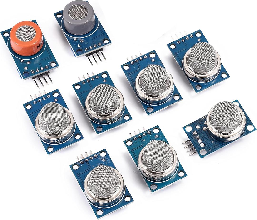 MQ-2 MQ-3 MQ-4 MQ-5 MQ-6 MQ-7 MQ-8 MQ-9 MQ-135 Smoke Detection liquefied Methane Gas Sensor Module for Arduino (9pcs)