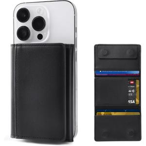 Magsafe Wallet, Phone Magsafe Wallet with Adjustable Stand, 6-Card Holder, Compatible for Phone 16/15/14/13/12 Series, Black.