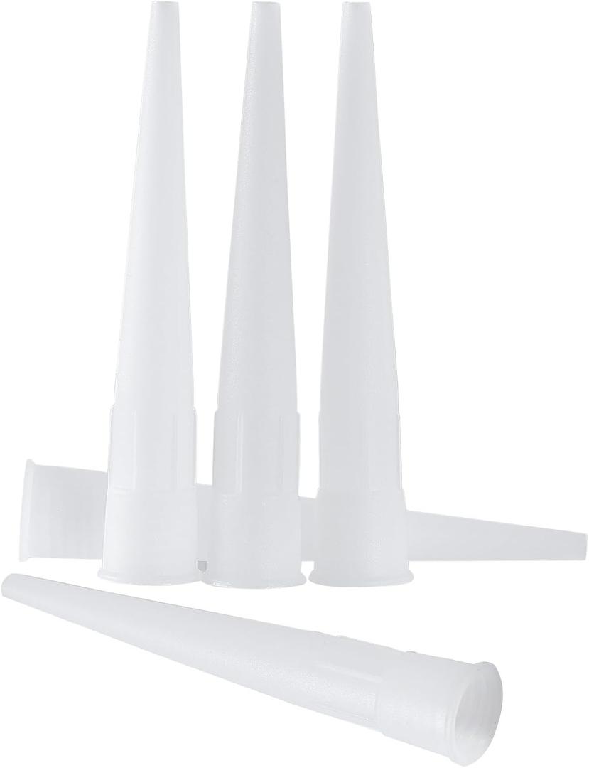 30Pcs Plastic Caulking Gun Extender - Caulk Nozzle Tips 4inch for Sausage Caulking Gun Application, Caulk Nozzle Tip Tool Easy To Use(White)