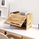 Solid Wood Projector Shelf Router Shelf Projector Stand Router Storage Box Router Cover Organized Modem Cable Power Strip Cable Management Hider Rack by Need Assembly (Flip-top Door)