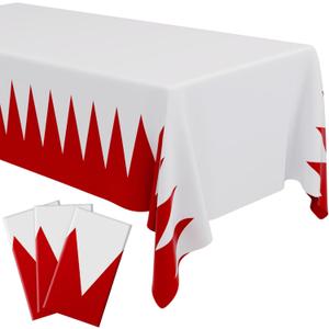Peryiter 3 Pcs Plastic Tablecloths, Red Green White Plastic Disposable Tablecloth, 108 x 54 Elf Rectangular Table Cover for Xmas Home Table Holiday Birthday Party Decoration(White, Red)