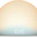 HOUSBAY Sunrise Alarm Clock, White Noise Sound Machine for Bedroom | Natural Wake-Up Light with Gentle Alarm Sounds, 20 Soothing Sleep Aids, Dimmable Display, Screen-Free Design - Blue