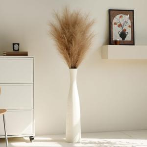 Ceramic Tall Floor Vase, 29" Tall Terracotta Large Decorative Vases for Rustic Modern Boho Home Decor, Living Room Decoration, Big Standing Vase for Pampas Grass, Flowers, Dried Flowers