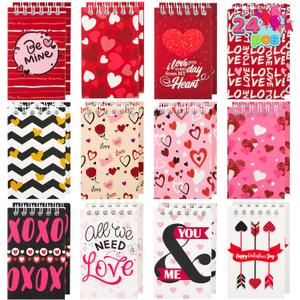 JOYIN 24 Valentine's Day 4'' Notepads, Mini Notesbook Set for Party Favors, Kids School Classroom Gifts Exchange