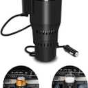 12V/24V Smart Temperature Control Travel Coffee Mug for Car/Truck,Electric Heated and Cooled Travel Cup, Stainless Steel Tumbler Smart Heating Cup,Keep Milk Warm Easily Washing Safe(Black)