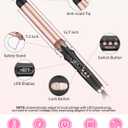 YEEGOR 1 1/4 inch Curling Iron,Extra Long Barrel Culing Wannd,100-240V Dual Voltage Hair Curler for Big Wave Curls,12 Temps