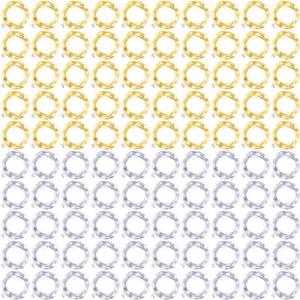 Tuanse 100 Pack Led Fairy Lights Battery Operated String Light 9.8FT Waterproof Silver Wire Firefly Starry Moon Light 30Led for Mason Jars DIY Crafts Wedding Table Centerpieces Christmas Party Decor