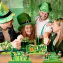 2 x St. Patrick's Day Table Decoration Shamrock Sign Centerpieces Leprechaun Decoration for Saint Patty's Table Decor Irish Green Gnome Truck Wood Sign for Tabletop Home