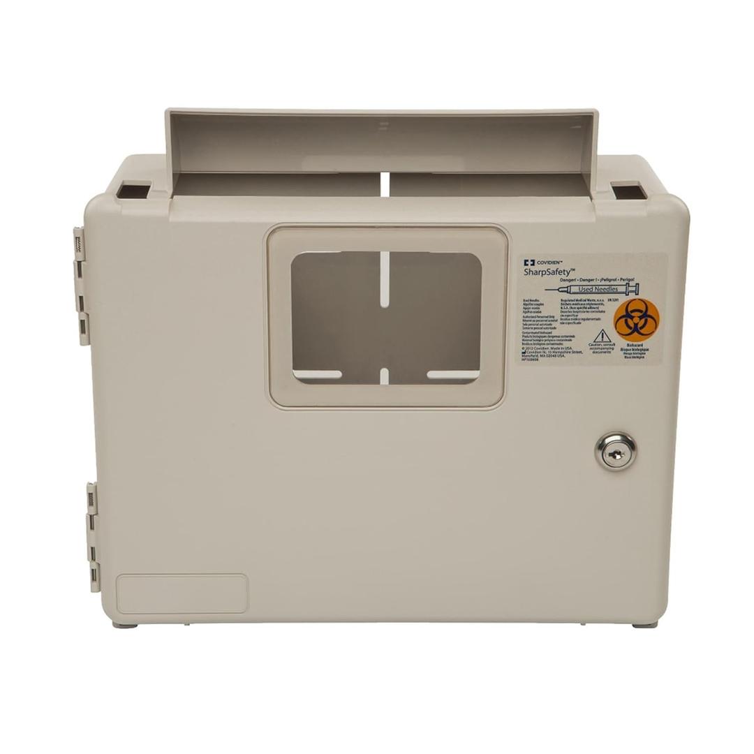 Covidien 8556H SharpSafety Wall Enclosure with Glove Box and Container, for 2 and 5 Quart, Safety in Room Container