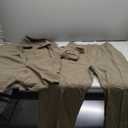 2 Piece Outfits Sets Button Down Half Sleeve Shirts and Long Pants Summer Casual Vacation Loungewear, Army Green, XL Size