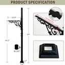 40.2-53" H Heavy Duty Outdoor Mailbox Post, Steel Mailbox Stand, Mounting Stand for Concrete