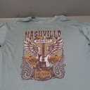 Oversized Rock Band T-Shirt Women Country Music Shirt Tops Nashville Music City Tshirt Vintage Guitar Wings Graphic Tees, Size M