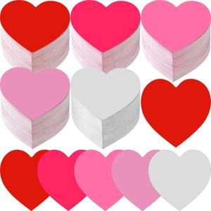Tatuo 500 Pcs Valentine's Day Heart Cutouts Paper Bulletin Board Decorations Classroom 2'' Cardboard Hearts Cutouts Die Cuts for Valentines Crafts Office School(Pink Series,Cardboard Paper)