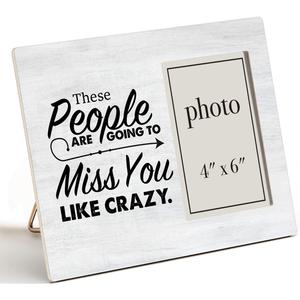 3 x Zauly Coworker Leaving Gift Wooden Picture Frame, These People Are Going to Miss You Wood Photo Frame Gifts Idea for Retirement Going Away, Tabletop & Wall Mounting, 4x6 Photo