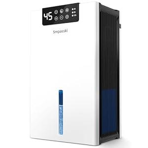 Dehumidifier, 98 OZ Dehumidifiers for Home (1000sq.ft), Dehumidifier with Air Filter, Tank with Drain Hose, Sleep Mode and Auto Shut Off, Dehumidifiers for Basement Bathroom, 7-Color LED Light, White