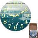 CEYAZYE 12 Inch Glow in The Dark Wall Clock for Bedroom, Night Light Up Wall Clocks Battery Operated, Silent Non-Ticking Unique Lighted Wall Clock Vintage Decorative for Office Living Room Kitchen