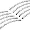 uxcell Brass Curved Tube Beads, 3mm x 50mm Glossy Noodles Spacer Bead 2.6mm Inner Dia for DIY Jewelry Making Crafts Projects, Silver Tone 50Pcs