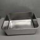 Kirecoo Stainless Steel Cat Litter Box - Metal High Sided Cat Pan, Large Stainless Steel Box, Indoor Litter Tray, Non Stick, No Smell, Easy to Clean, Pet Toilet Supplies for Kitten, Kitty, Rabbit