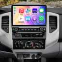 10'' Car Radio Stereo for Toyota Tacoma 2005-2015 with Wireless with Carplay Android Auto, Touch Screen Head Unit with Keys and Knobs, GPS Navigation, WiFi, EQ, BT, FM, SWC, Mic, Backup Cam 2+32GB