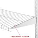 CroBlissful 47.5 Inch Twin Rail Upright Wall Shelving System with 12 Inch Locking Shelf Bracket Adjustable Closet System Heavy Duty Metal Support for Deep Wire Shelving Closet (8 Pcs)