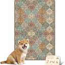 nunubaby Washable Pee Pads for Dogs, Stylish, Non-Slip and Leak-Proof Pee Pads. Reusable Potty Pads for Dogs for Crates and Floors.(Cream/Multi, 24" x36" )