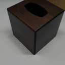 Mkono Tissue Box Cover Square Open-Bottom Wood Tissue Box Holder Decorative Facial Cube Organizer Modern Farmhouse Decor for Bathroom Bedroom Dresser Living Room Office Dorm, Dark Brown