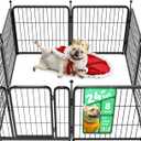 FXW Rollick Unleashed Dog Playpen for Indoor, Yard, RV Camping, 24 inch 8 Panels for Small and Puppy Dogs, Black Patented