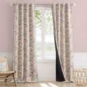 Vangao Pink Nursery Curtains for Girls Room Floral Blackout Curtains 96 Inch Length Farmhouse Drapes for Bedroom Room Darkening Window Flower Patterned Treatment for Kids Set of 2
