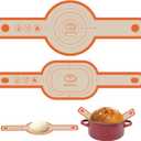Silicone Bread Sling Oval and Round, 2 PCS NonstickReusable Bread Baking Mats, Easy-To-Clean Dutch Oven Liners, Sourdough Bread Baking Supplies (Oval and Round, Orange)