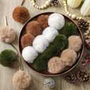 ShinyRelief 48 Pcs 3.1 Inch Neutral Furry Christmas Balls Ornaments Faux Fur Pom Poms Boho Christmas Tree Hanging Decoration for Party Supplies Holiday Office Fireplace Mantel Home Wall Decor (Earthy)