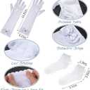 5 Pcs First Communion Veil Set with Gloves and Socks Holy Catholic Veil for 1st Communion Dresses Baptism Ceremonies (White)