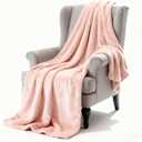 SNZ Luxury Flannel Throw Blanket for Couch 60x79 Inches - Ultra Soft Fleece Blankets & Throws for Bed, Camping, Office - All Season Cozy Plush Blanket for Adults, Men, Kids (Light Pink)