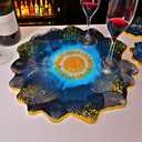 Flower Tray & Coaster Resin Molds Set, Large Flower Shaped Tray Silionce Mold with 3pcs Coaster Molds for Epoxy Resin Art, Home Decor