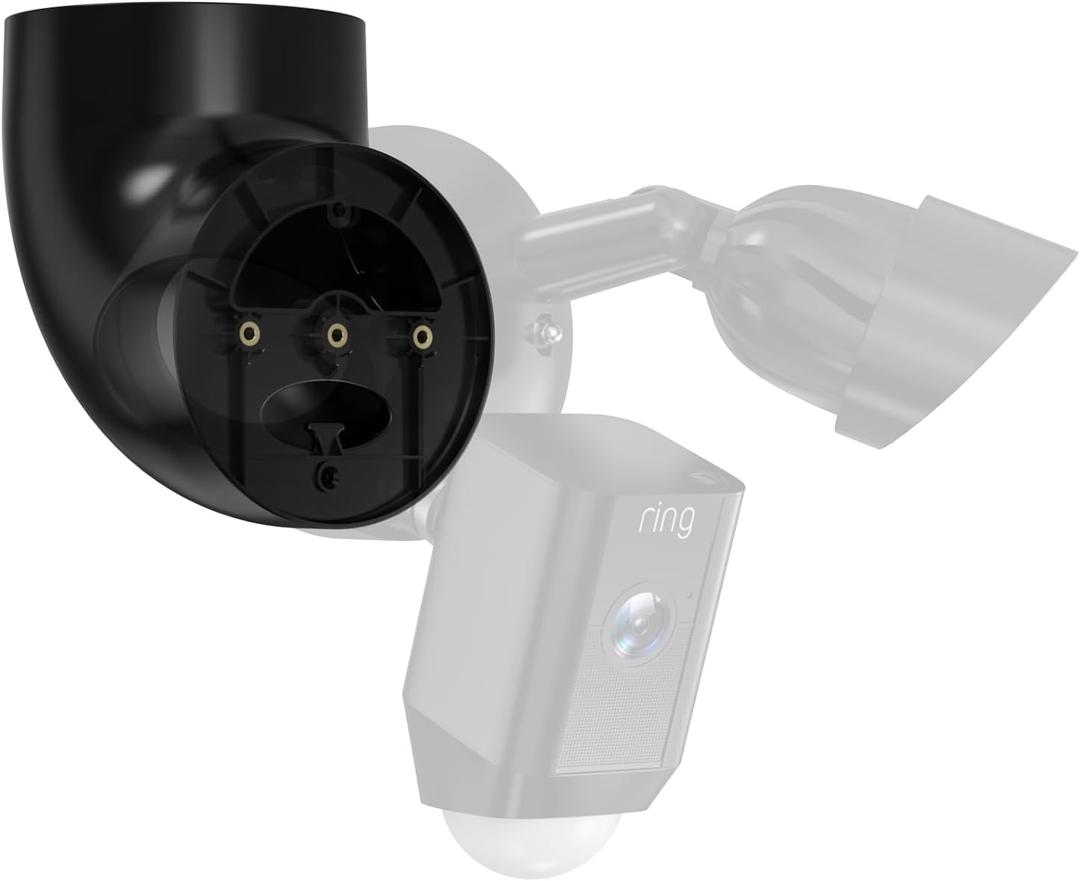 MSAFF® Eave Mount for Ring, Blink and Wyze Floodlight Camera, Black | Fits for Ring Cams (Wired Pro/Plus/Gen 2), Wyze V2, Blink, Roku - 90° Soffit Adapter, Adjustable Ceiling Bracket