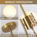 3 Light Vintage Gold Chandelier Milk Glass Globe Chandeliers Brass Sputnik Ceiling Light Fixture Mid Century Modern Pendant Light Dining Room Kitchen