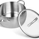 5 Quarts Stock Pot, 18/10 Satinless Steel Stockpot with Lid, 3mm Thickness Heavy Duty Cooking Pot for Pasta, Chili, Stews, Soup Pot for Gas, Electric, Induction, Halogen & Ceramic Cooktops