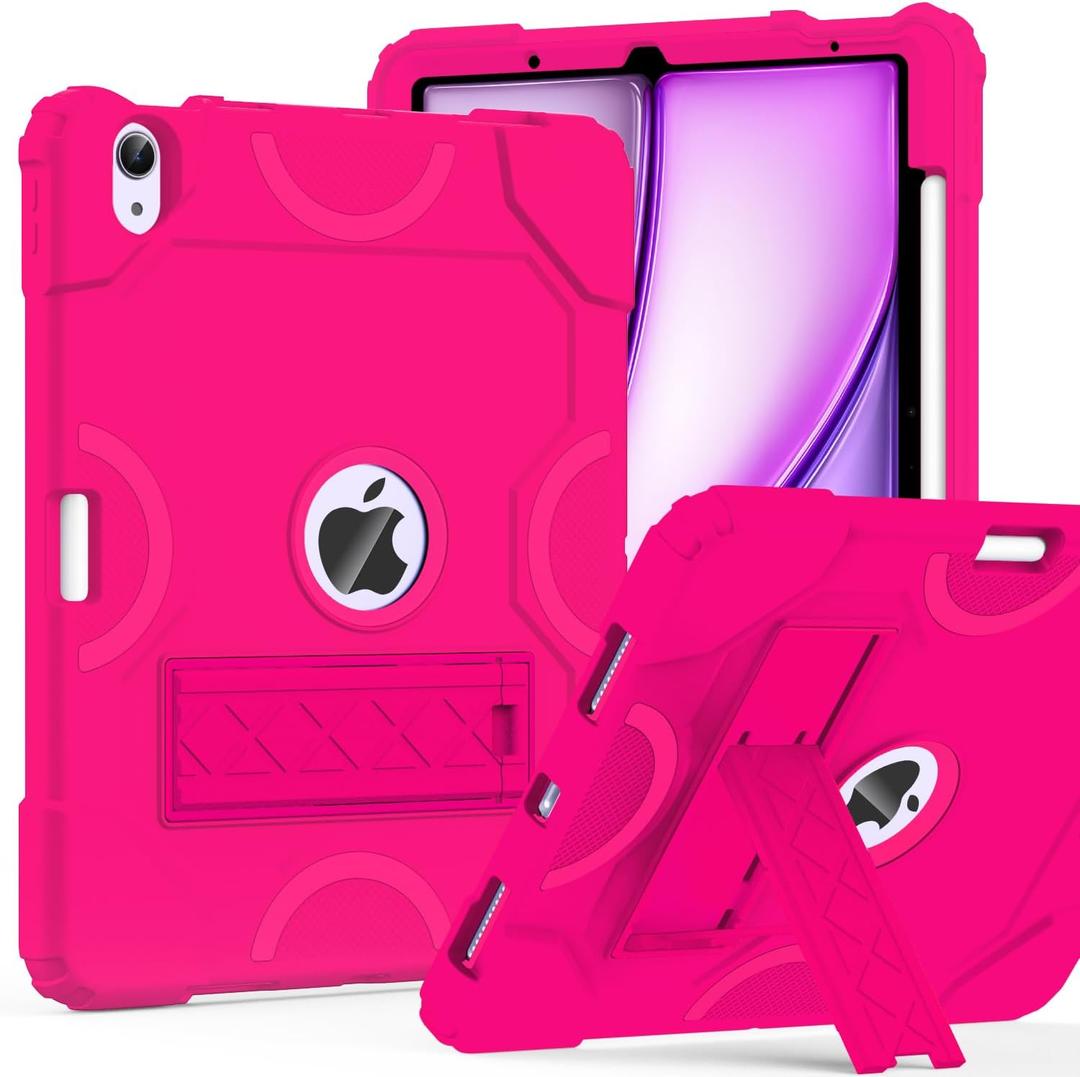 Cantis Case for iPad Air 11-inch (M4) 2026/ (M3) 2025/ (M2) 2024, iPad Air 5th/4th Generation (2022/2020) 10.9 Inch, Heavy Duty Shockproof Rugged Protective for i Pad Air 11'', Hot Pink