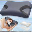 Adjustable CPAP Pillow for Side & Back Sleepers – Reduce Mask Air Leaks & Pressure, Cervical Memory Foam Neck Support with 2cm Removable Insert, Cooling Washable Cover – Fits Full Face & Nasal Masks