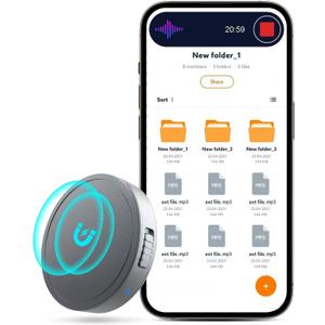 128G (1600 Hour) Magnetic Voice Activated Recorder - Nanezan Recording Device MP3 Records with 70 Hours Battery Time, USB-C Audio Recorder for Work, Lectures, Meetings, Interviews