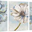 Acoustic Wall Art Acoustic Panels, 16X12 Inches Sound Proofing Padding, 3 Piece Acoustical Soundproof Wall Panels, Self Adhesive Noise Dampening Panels, Sound Absorbing Panels for Home Office (Blue Flower)