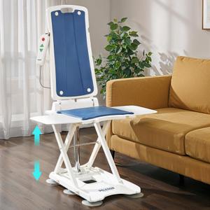 PELEGON Electric Lift Chairs for Elderly, 2-in-1 Floor Lift & IP68 Waterproof Bath Lift, Foldable Lift Assist Device with Remote, 300 lb Capacity, Emergency Stop, 1 Click-Assembly Fall Recovery Chair