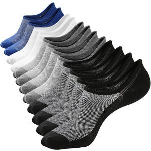 Mottee&Zconia No Show Sock Low Cut Ankle Short Socks for Men Basic Casual Anti-skid Cotton Socks with Non Slip Grips, size 8-11