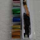 Hot Foil Embossing Stamping Pen with 6 Rolls Hot Foil Papers, USB Powered (with 4 Nibs) (Yellow) (Volles Stiftset mit 4 runden Spitzen)