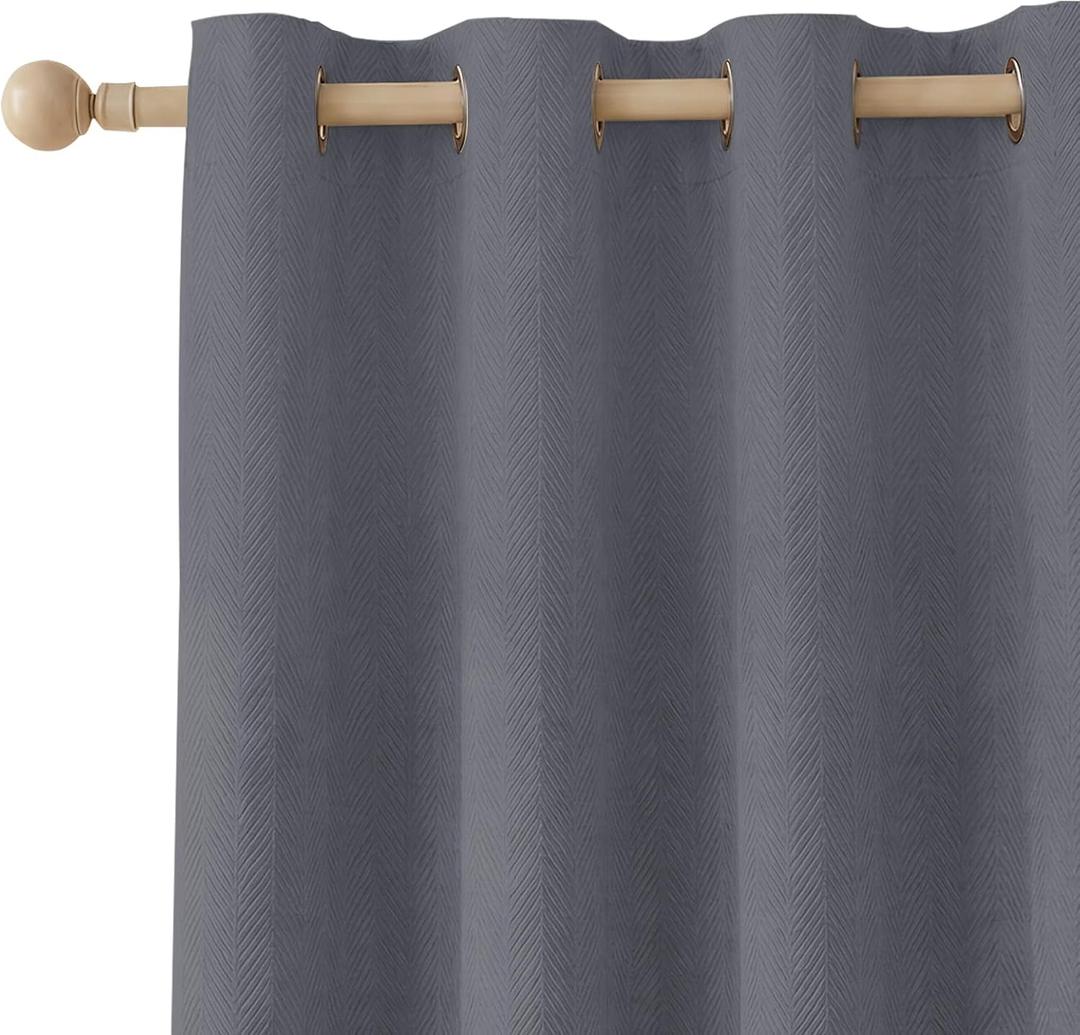 Blackout Curtains for Bedroom 96 inch Curtains,2 Panels,Dark Gray | Cutains for Bedroom,Thermal Insulated Grommet Window Drapes,Waterproof Blackout Curtains for Living Room,52 x 96 in,2 Panels