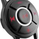 Doohoeek Bluetooth Lighting Media Control, IPX7 Water-Resistant Remote Control for Steering Wheel Car Bike Motorbike Boat Powersports, Remote Selfie Music Headphones Control Button, Red