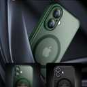 SPIDERCASE Magnetic for iPhone 16 Plus Case,with 2 Pcs [Tempered Glass Screen Protector] Translucent Matte Back Slim Shockproof Protective Phone Case for iPhone 16 Plus 6.7'',Green