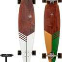 Magneto 40 Inch Pintail Longboard Skateboard | Dark Stained Hard Maple Core Long Board Deck | Cruiser Skateboards, Carver, Freestyle | Skateboard for Adults Teenagers Men Women | Free Skate Tool