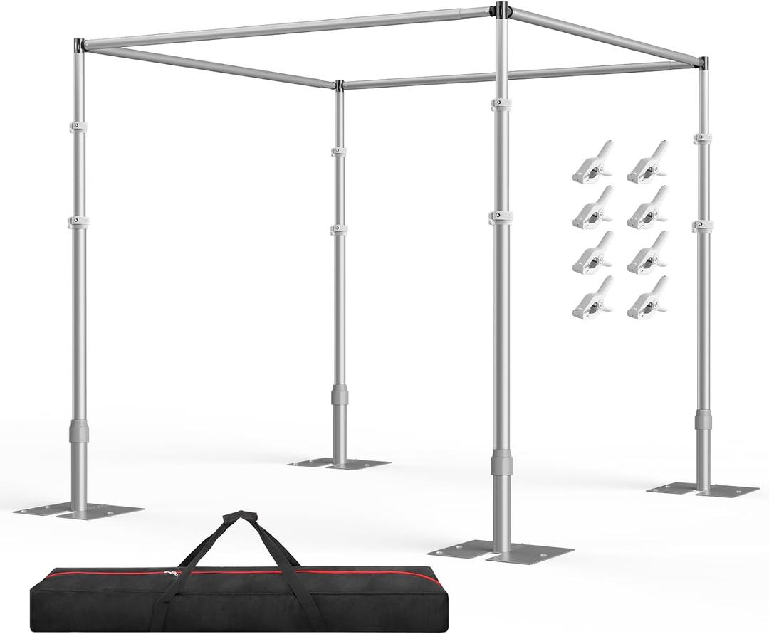 EMART 10ft Square Backdrop Stand Heavy Duty, Adjustable Pipe and Drape Kit