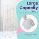 Stuffed Animal Storage Cage with Wheels & Front Basket Large Metal Tube Organizer for Plush Toys, Playroom or Nursery Space-Saving, Durable & Stylish Includes Wall-Mount Option
