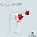 Vikko Martini Glasses Set of 6, 5.2 Ounce Cocktail Glasses with Stem, Elegant Cosmopolitan Glasses for Martinis and Cockatails, Dishwasher Safe, Durable Manhatten Glasses